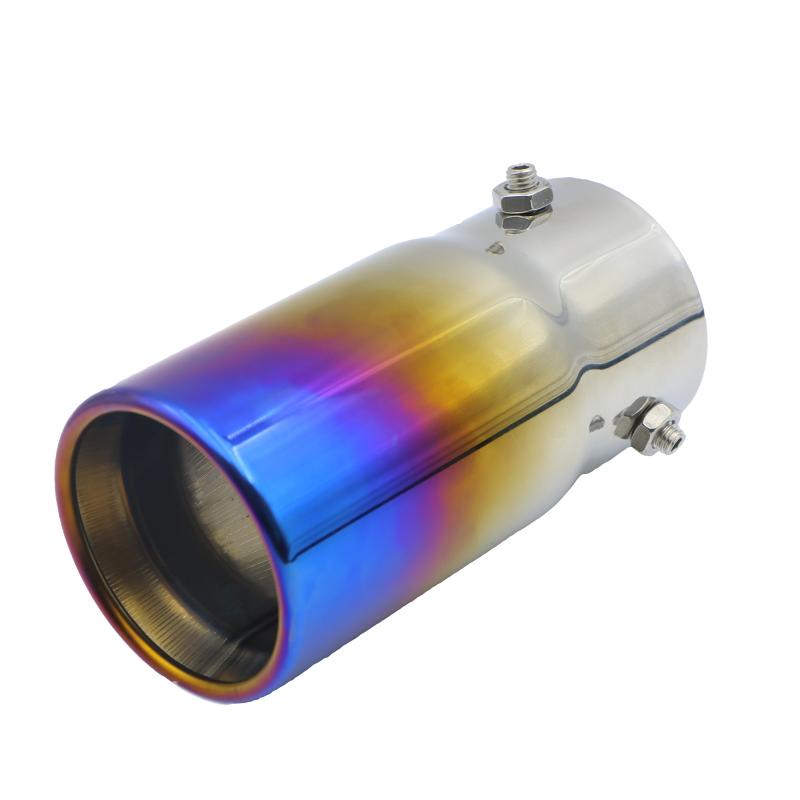Auto Exterieur Onderdelen Universele Auto 70mm inlaat 76mm outlet Auto Uitlaat Staart Uitlaat Tip Zilver Zwart Uitlaat tips Leidingen: Zilver
