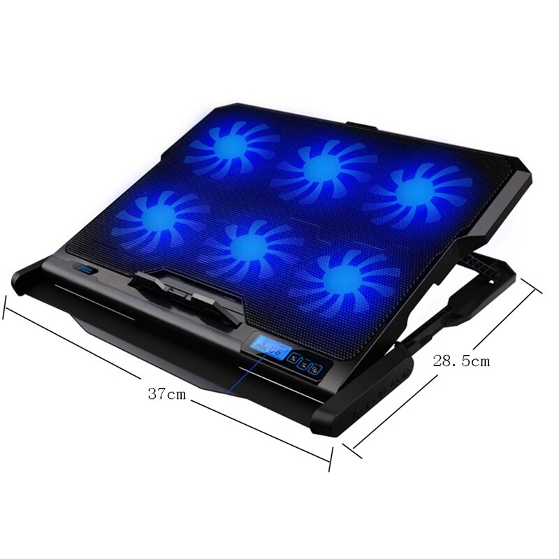 Laptop Cooling Pad Laptop Cooler Six Cooling Fan And 2 Usb Ports Laptop Cooling Pad Notebook Stand For 13-16 Inch For Laptop