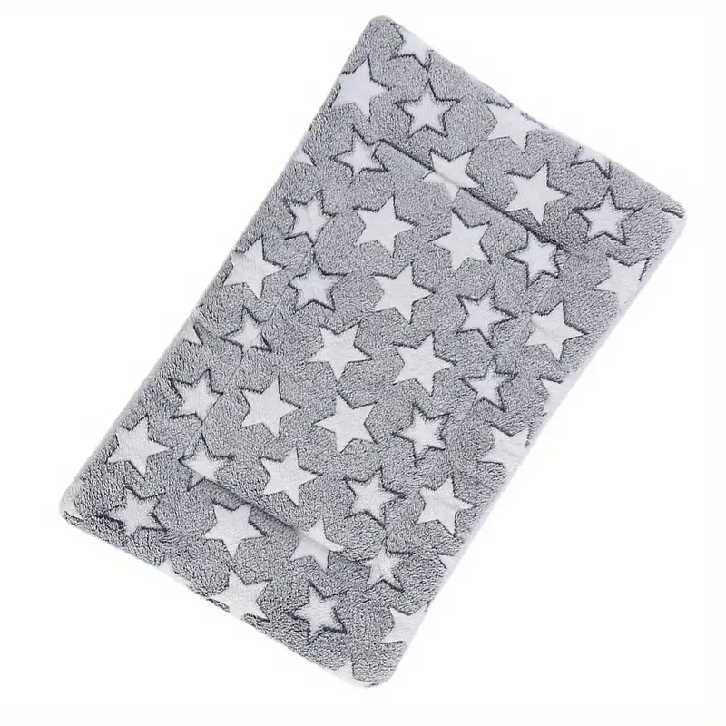 Colchoneta para dormir para perros y gatos, manta gruesa de pelo suave, lavable, cálida, con patrón de oso, suministros para mascotas: S / BLANCO