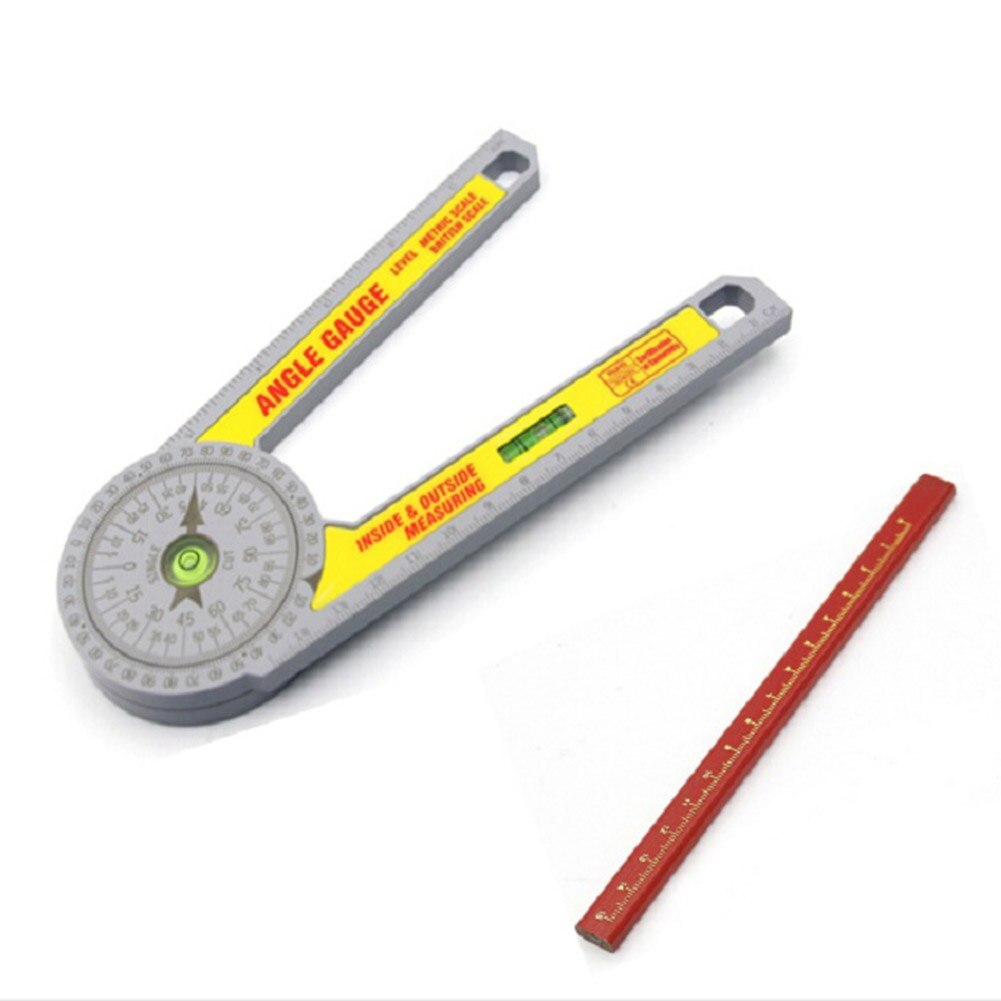 Verstekzaag Gradenboog Aluminium Hoekzoeker Level Meter Mijter Gauge Goniometer Gradenboog Inclinometer Meten Угломер: C