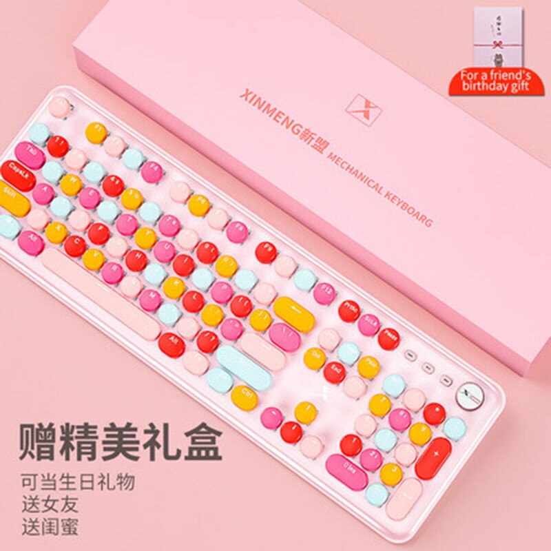 Technologie K520 symphonie mécanique clavier câble Keyclick axe optique fille coeur mignon fille rouge à lèvres Macarons frontière