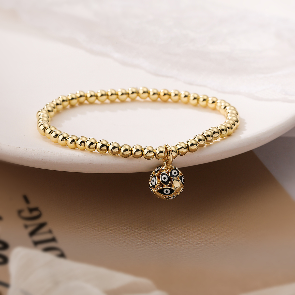 Kleurrijke Zirkoon Turkse Evil Eye Armbanden Bohemian Olie Druipen Hanger Armbanden Dating Sieraden: Rose Goud Kleur