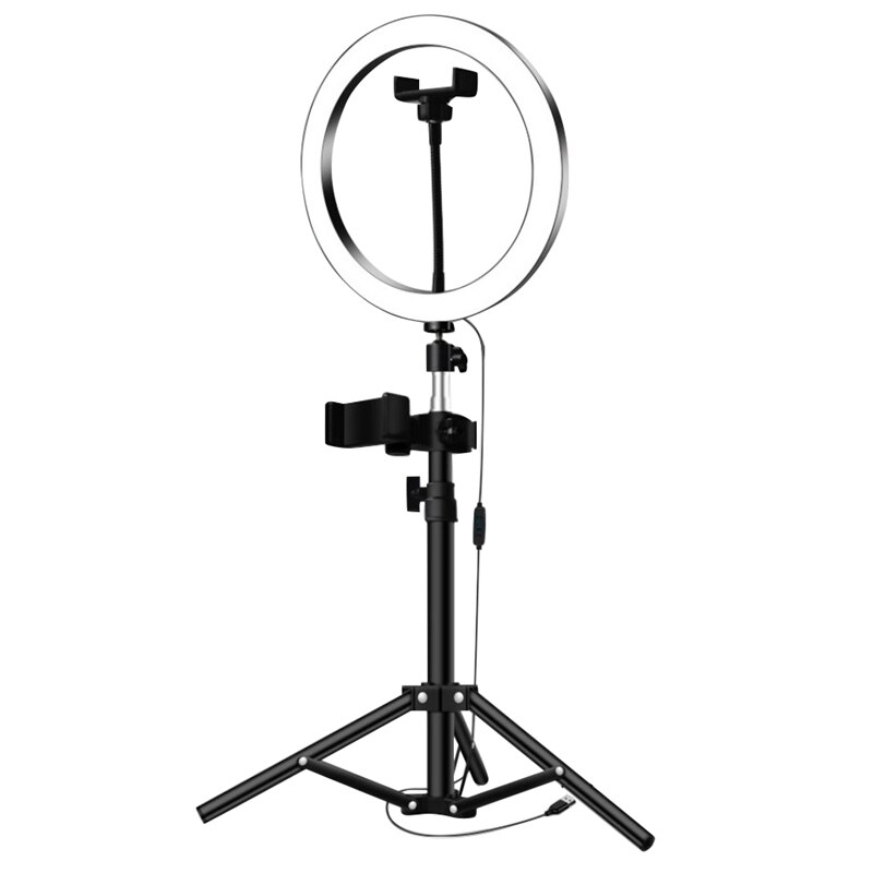 Led ringlamp 16 cm 5600k selfie ringlamp met 50 cm statief telefoonhouder usb-stekker fotografieverlichting: Default Title