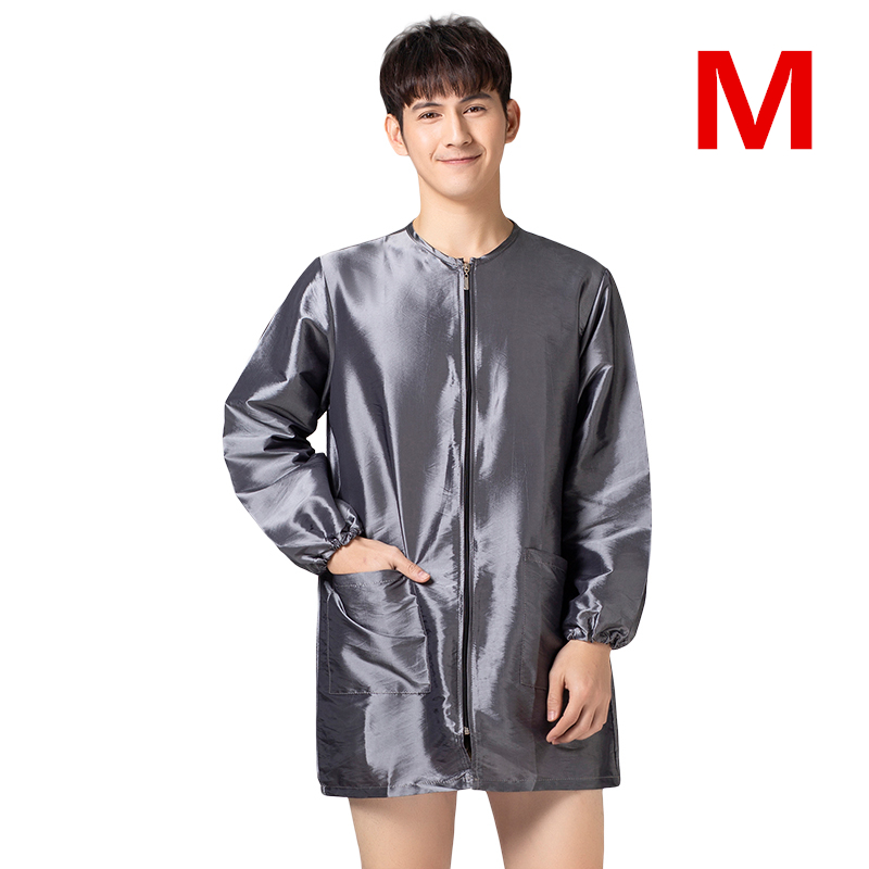 Uniforme de travail à fermeture éclair pour barbier , Cape de coiffeur, vêtements de travail, tablier de toilettage pour animaux de compagnie: A027-Gray-M