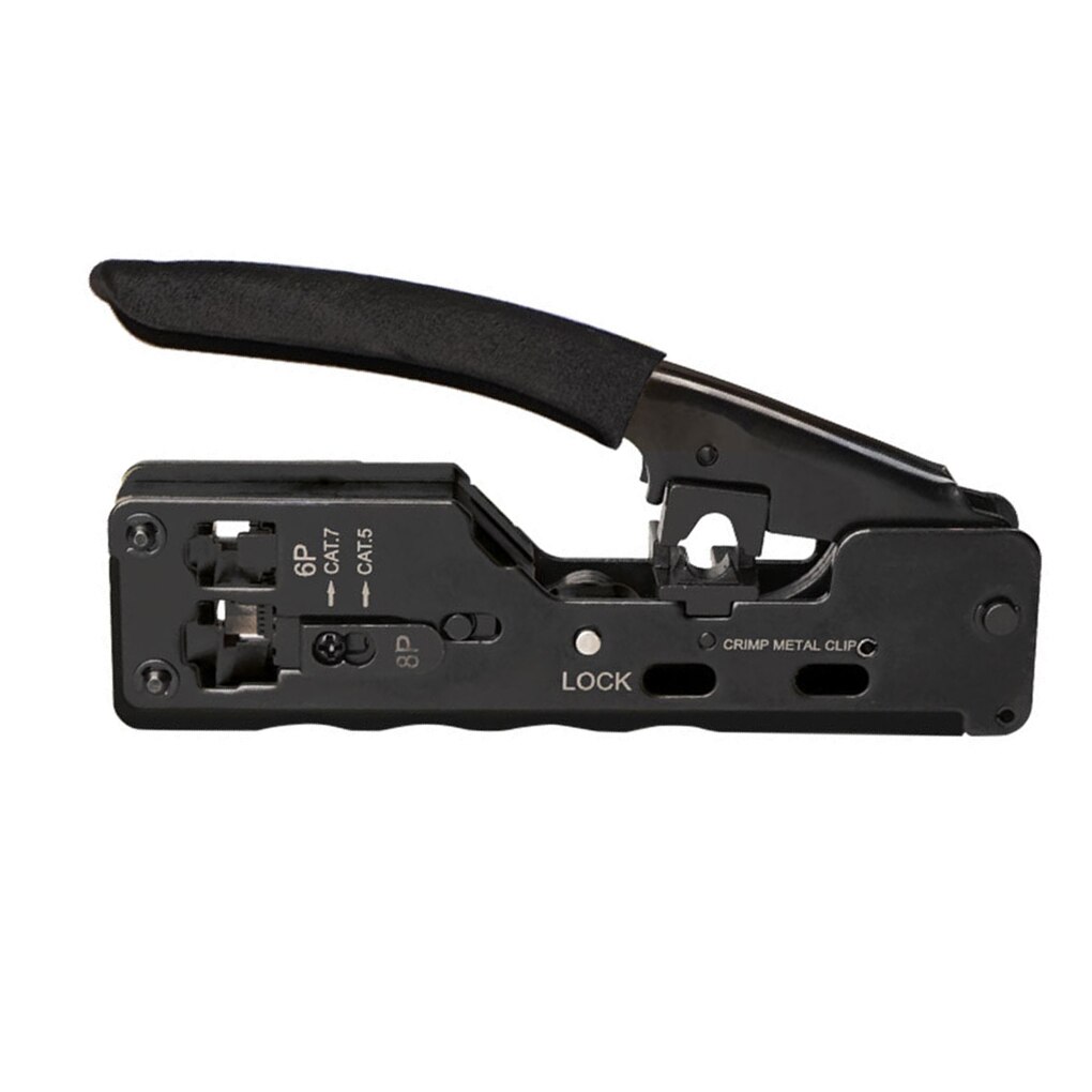 Crimping tool hand network tool kit for cat6 cat5 cat5e rj45 rj11 connector 8P 6P lan Cable Wires pliers Clip Multi Function: Black
