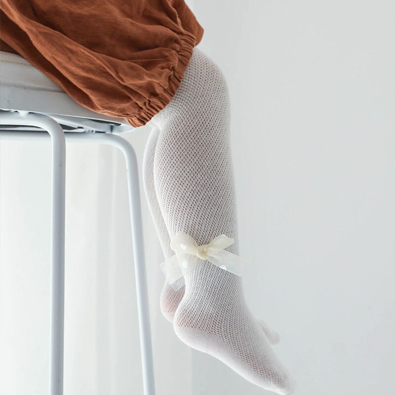 Leuke Strik Baby Panty Zomer Mesh Ademend Kids Panty Effen Kleur Zachte Elastische Baby Peuter Kinderen Kousen Baby Kleding