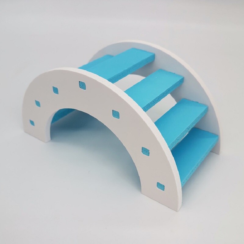 1PCS Hamster Toys Wooden Rainbow Bridge Toys Small Animal Activity Climb Toy DIY Hamster Cage Accessories Pet Supplie: Blue