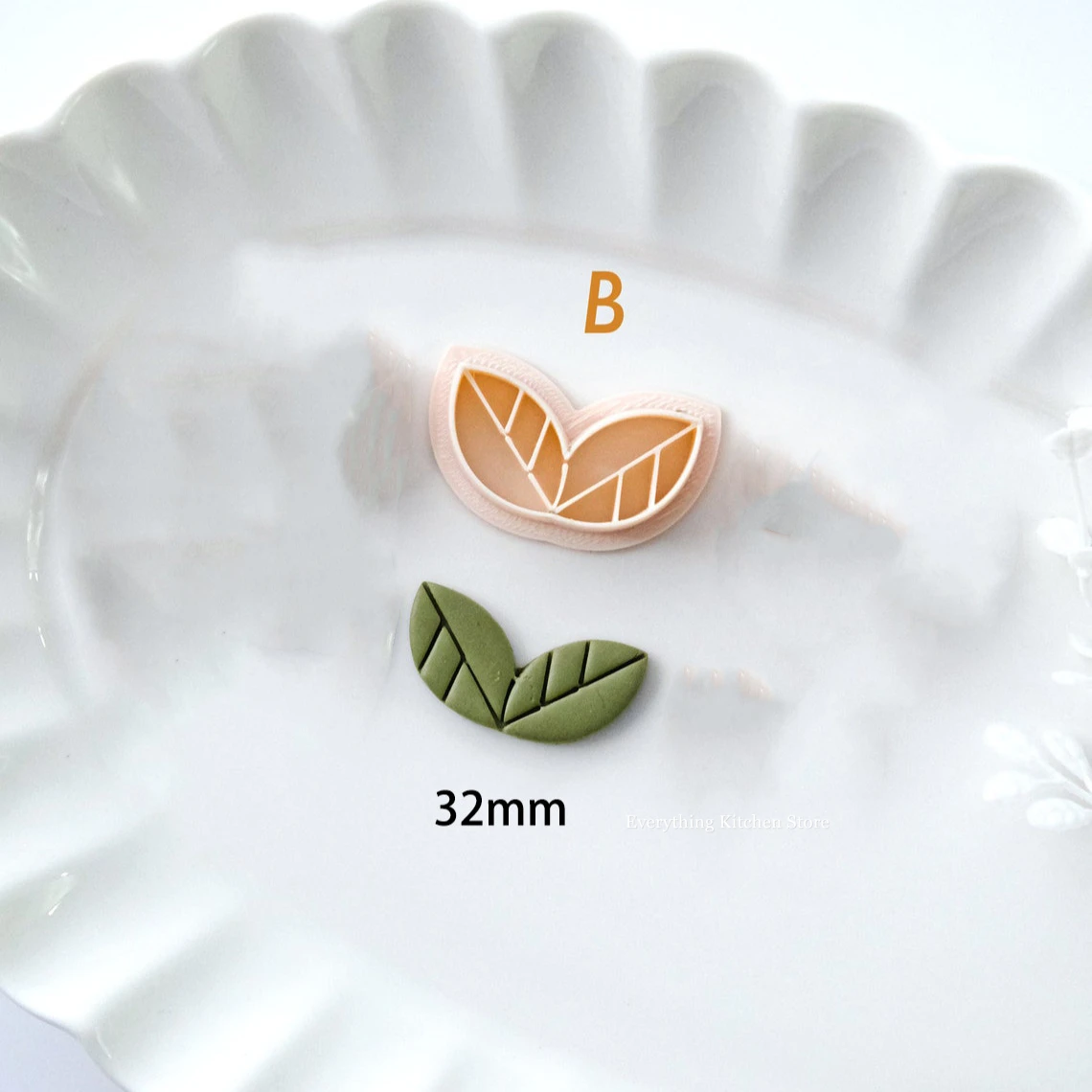 Cortador de arcilla polimérica con forma de Margarita y tulipán, herramientas de corte para modelado de joyería, pendientes de cerámica suave, broche de arcilla, hojas de flores, bricolaje: Verde militar