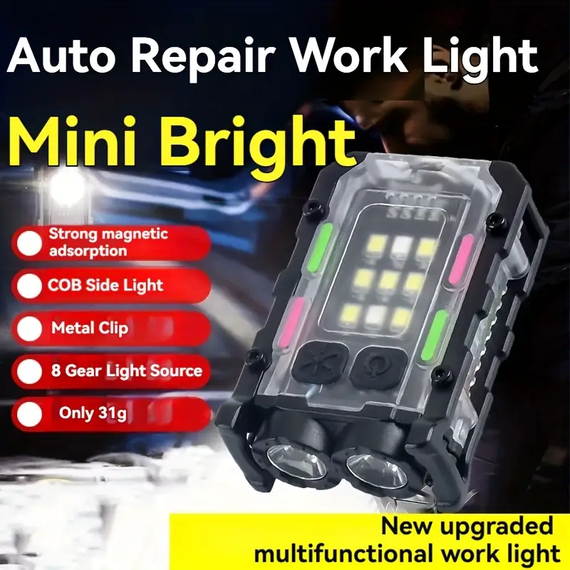 Lampe Torche LED Multifonction COB - Lampe De Travail, Lanterne D'urgence - Sans Piles