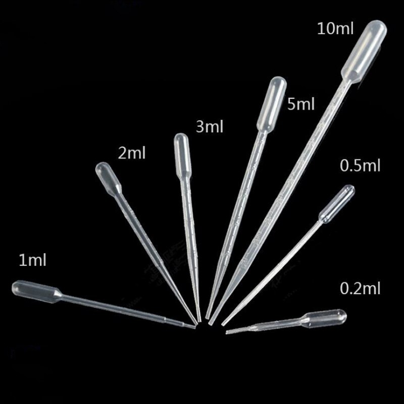 Pipeta desechable de plástico para laboratorio, suministros de laboratorio con gotero líquido LDPE, 0,2/0,5/1/2/3/5/10ML, 10 Uds.