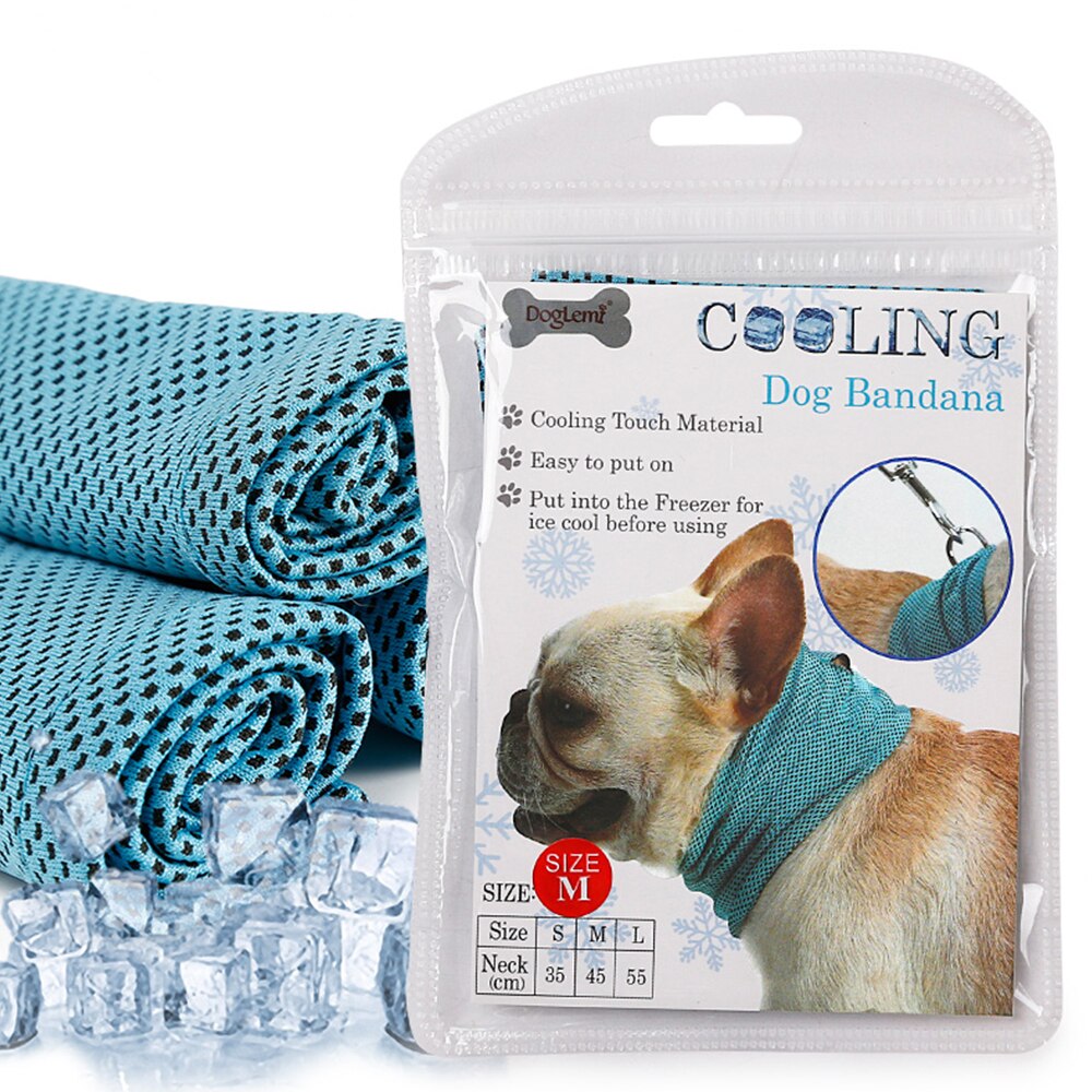 Verano mascota Bandana refrescante perro instantáneo hielo pañuelo frío Bulldog Sunstroke prevención toalla para cachorro collar fresco verano toalla bufanda