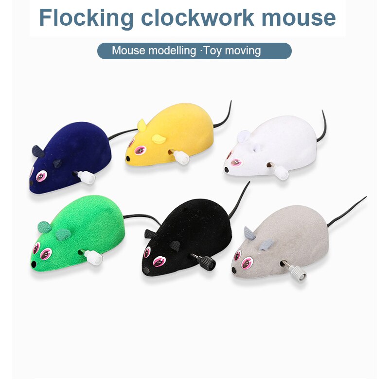 4 styles chat auto-excité jouet horloge souris fonctionne automatiquement flocage horloge souris mécanique mouvement Rat accessoires pour animaux de compagnie