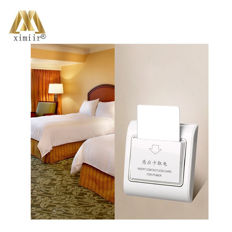 White Exit Button For Hotels Room Energy Saving Wall Switch Key Card Holder