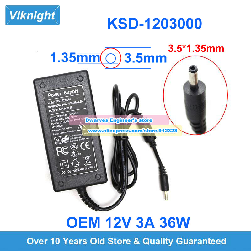 OEM A0403TD-120033 AC/DC Adapter ADS0361-U120250 KSD-1203000 12V 3.34A 40W Laptop Charger for ​Aaeon ​RTC-710RK RTC-710AP RUGGED: Red