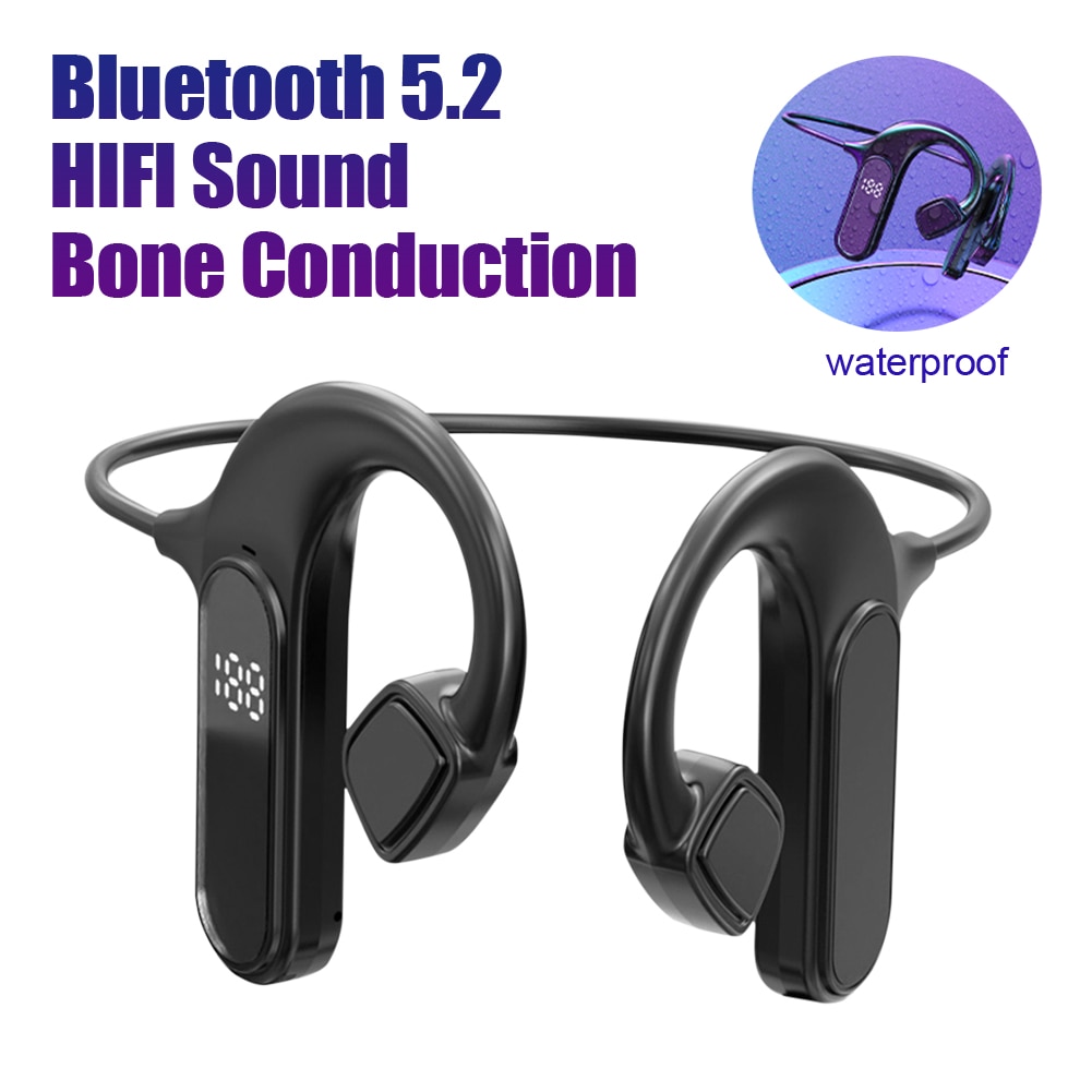 Beengeleiding Tws Hoofdtelefoon Draadloze Bluetooth 5.2 Headset Noise Reduction Stereo Oordopjes Waterdichte Sport Koptelefoon Met Microfoon