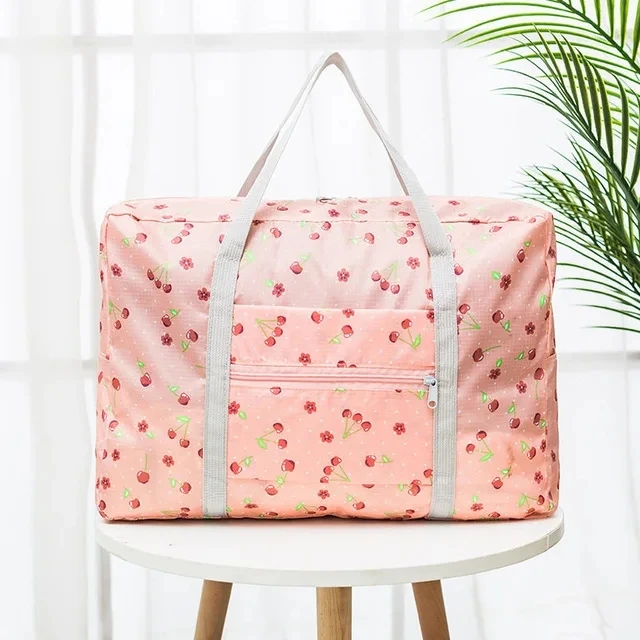 Bolsas de viaje plegables, bolsa de nailon de gran capacidad, equipaje, bolsos impermeables, almacenamiento de viaje para hombres y mujeres, organizador de embalaje de ropa: Transparente