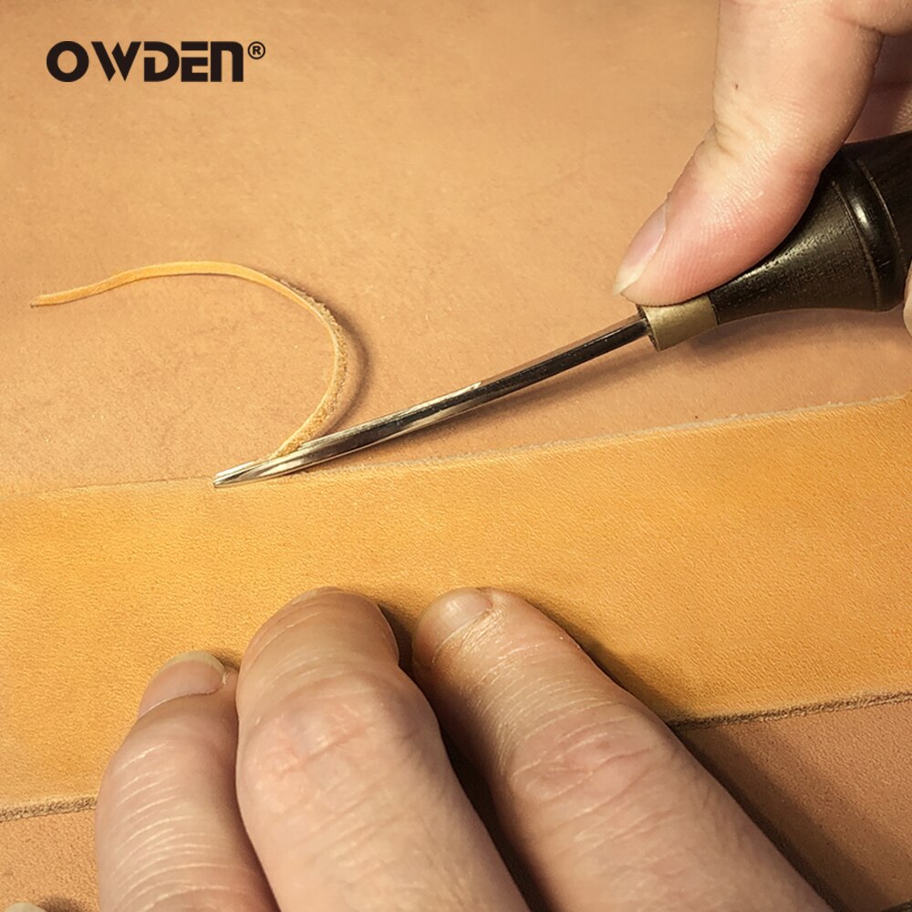 OWDEN-Herramienta de Biselado de bordes de cuero, herramienta de mano para afilado de cuero, biselador de bordes