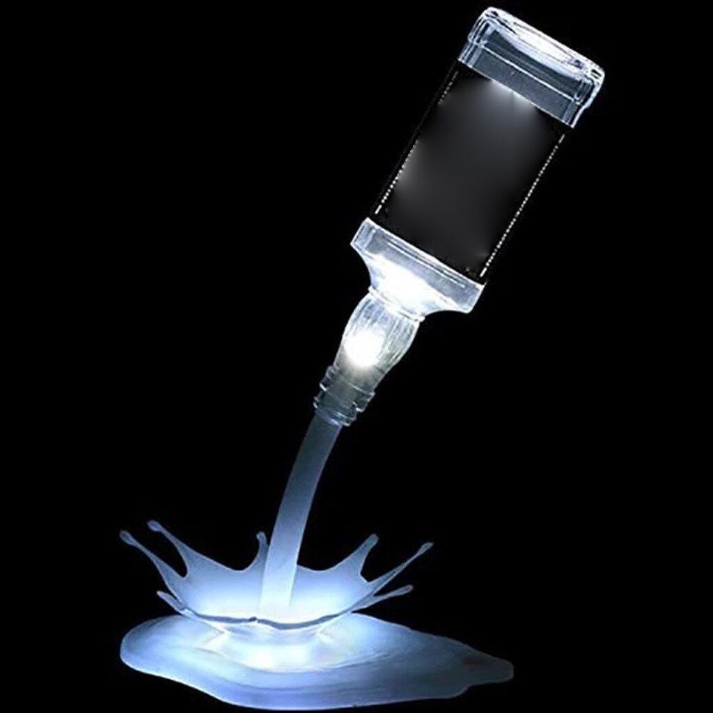 LED Nachtlicht Wein Gießen Lampe 3D Wiederaufladbare USB berühren Schalter Illusion Flasche Dekor Licht Für Bar Kneipe Party Tisch lampe # LC: Weiß
