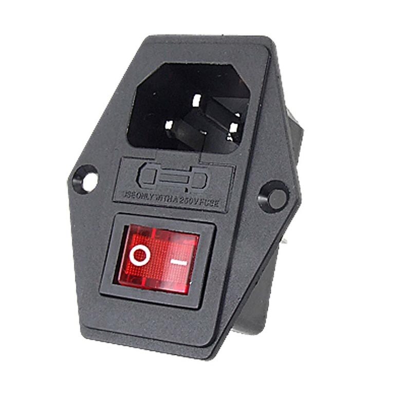 10A 250V Inlet Module Plug Zekering Schakelaar Mannelijke Stopcontact 3 Pin IEC320 C14