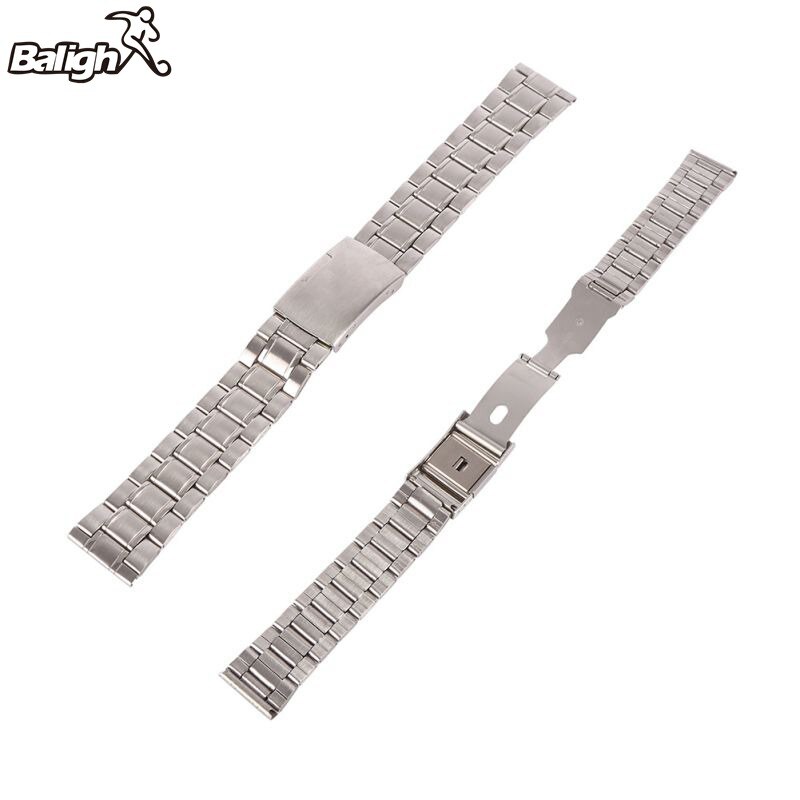 /Est ocio correas de reloj de acero inoxidable Unisex correa de reloj recta Snaps pulsera 18mm 20mm 22mm