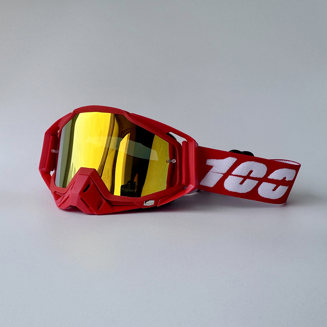 100 Motocross-Brille, HD-Linse, Motorrad-Antibeschlag-Brille, Sport, winddicht, schützt Reiten, Männer und Frauen, Moto, MX, MTB-Sonnenbrille: Beige