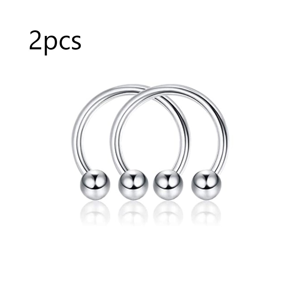 16G Lip Rings Stainless Steel Tragus Monroe Stud Piercing Rings Helix Horseshoe Earrings Hoop Labret Body Jewelry for Women Men: Style 4