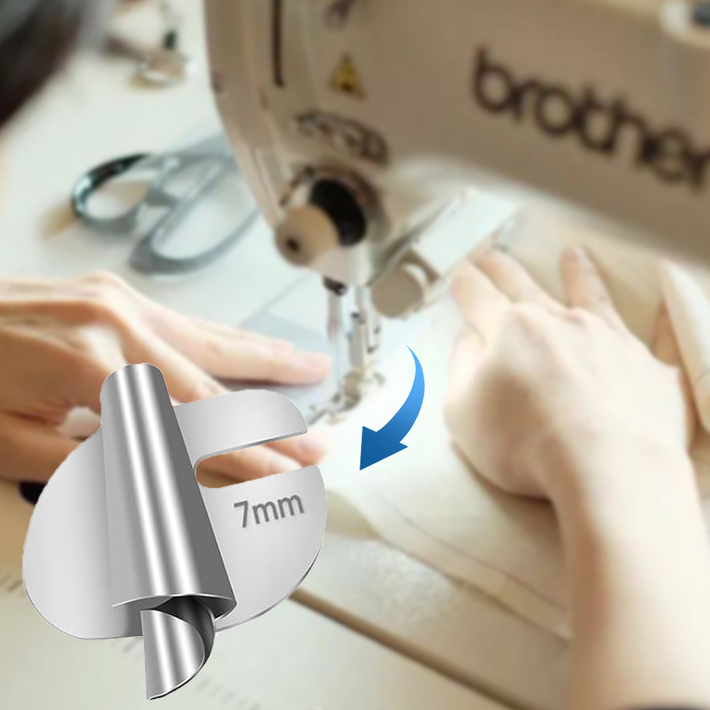 Prensatelas Universal para máquina de coser, tubo Extractor de dobladillo, prensatelas en espiral de acero inoxidable, accesorios de herramientas de costura para manualidades DIY