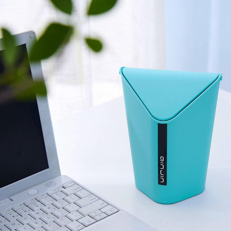 Mini Waste Bin Plastic Desktop Garbage Basket Home Office Dustbin