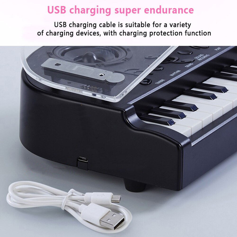 Mini Piano de música HD para llamadas de voz, teclado de luz de inducción con carga USB, juguete para niños, Juguetes Educativos de aprendizaje para niños