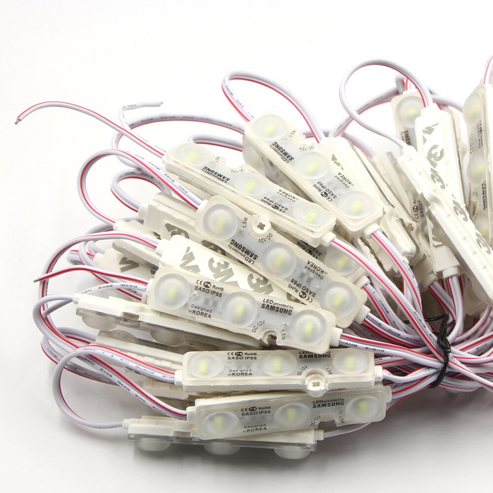 Module de 3 LED blanches 12V, 5630 W, étanche IP68, avec puce Samsung SMD 5730, 1.2, bande lumineuse pour enseigne publicitaire