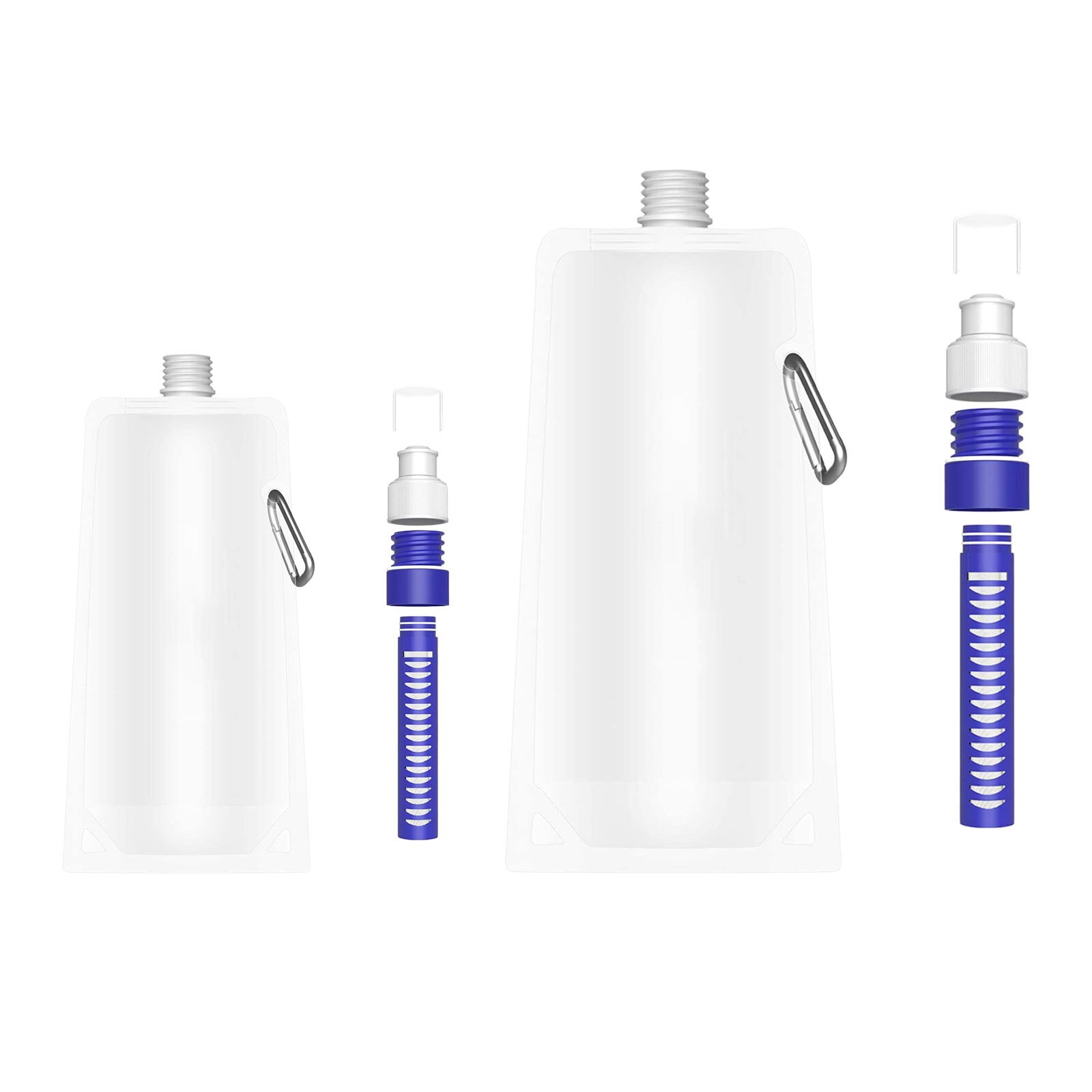 480/1000Ml Inklapbare Water Filter Fles Met Water Filter Stro Bpa Gratis Outdoor Gefilterd Water Bag Voor Camping fietsen