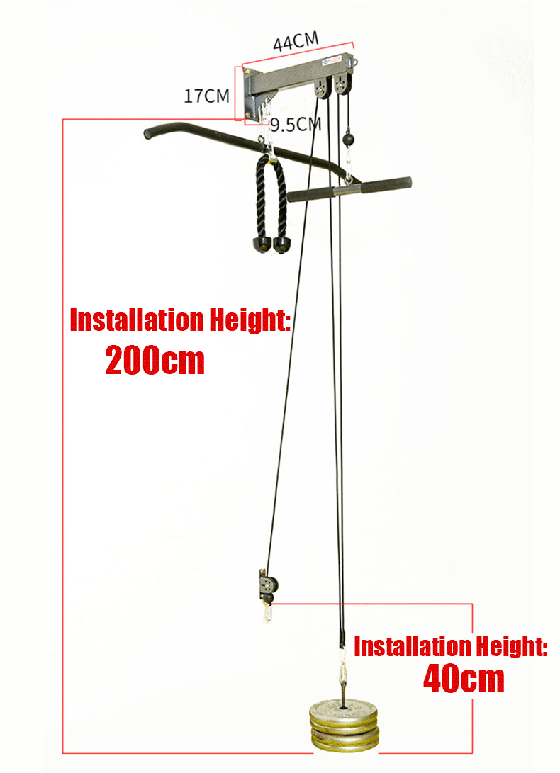 Fitness DIY Pulley Cable Machine Blaster Trainer With Pulley Attachments Biceps Triceps Workout Forearm Pull Rope Wrist Roller