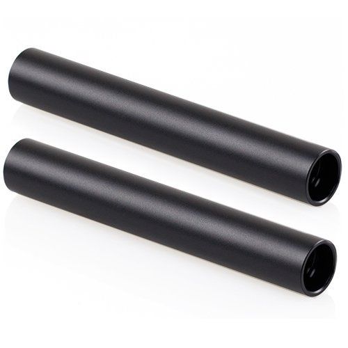 2x Black Aluminum Alloy 15mm Rod with M12 Female/ Inner Thread 15cm 6 Inch Long (pack of Two)