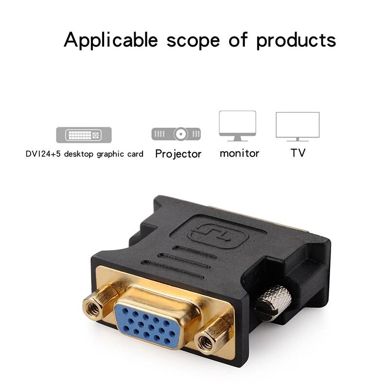 24 + 5Pin Dvi Naar Vga Adapter Digitaal Naar Analoog DVI-I Pc Tft Beamer Plug Socket Converter UY8