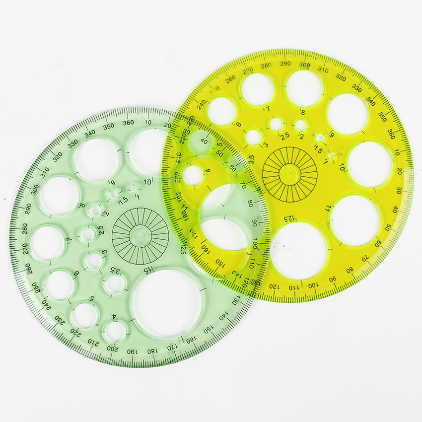 1PC Stationery 360 Degrees Round Ruler Transparent Template Circle Patchwork Foot Office and School Drafting Supplies Rulers