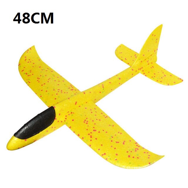 Hand Werfen Fliegen Segelflugzeug Flugzeuge Schaum Flugzeug Spielzeug Kinder Große Schaum Flugzeug 48 CM/38CM Hand Werfen Flugzeug outdoor Spielzeug für Kinder: 48CM Yellow