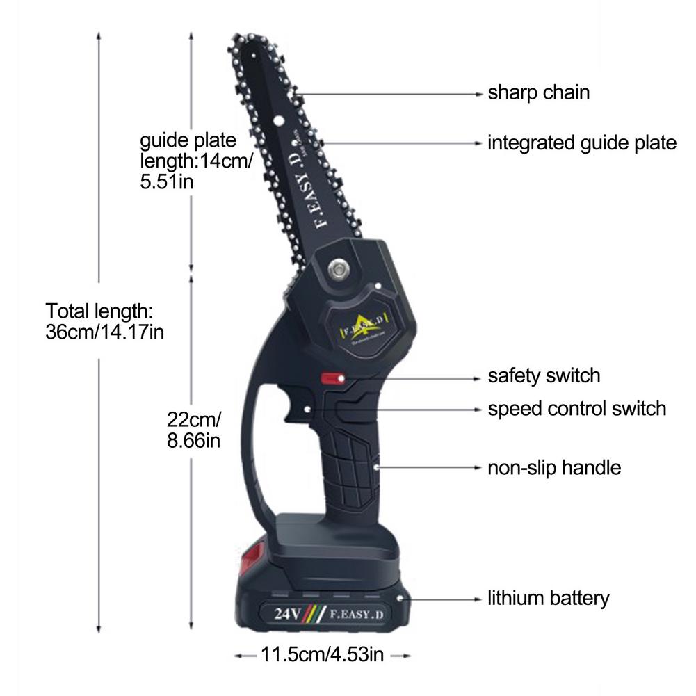 800W Mini Chainsaw Rechargeable Hand Saw High-power Electric Saw Tree Cutter Garden Tools Power Tools