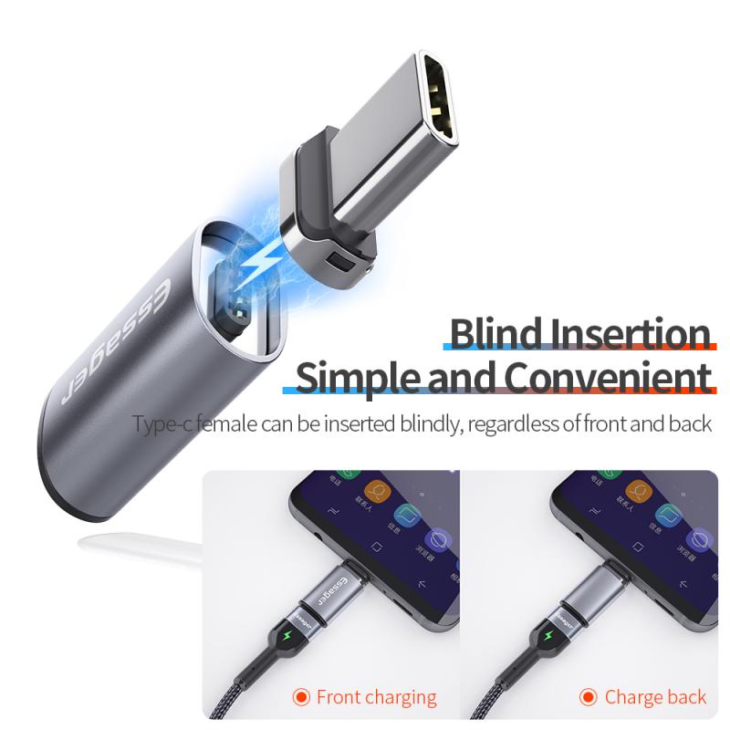 Essager Usb Type C Magnetische Adapter Voor Iphone Samsung Usb C Female Naar Micro Usb Male Magneet USB-C Type-C Converter TSLM1