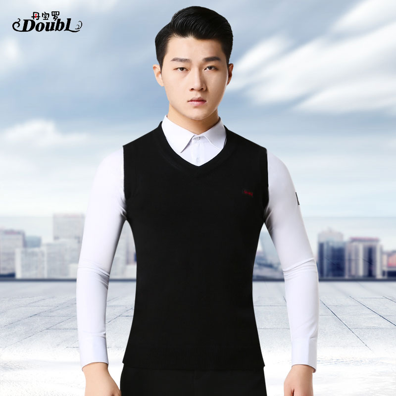 Doppio Gentiluomo Moderno Sala da Ballo Gilet Uomo di Magliette E Camicette di Lana Della Maglia Elasticità Senza Maniche Nazionale standard di costume di Ballo in forma