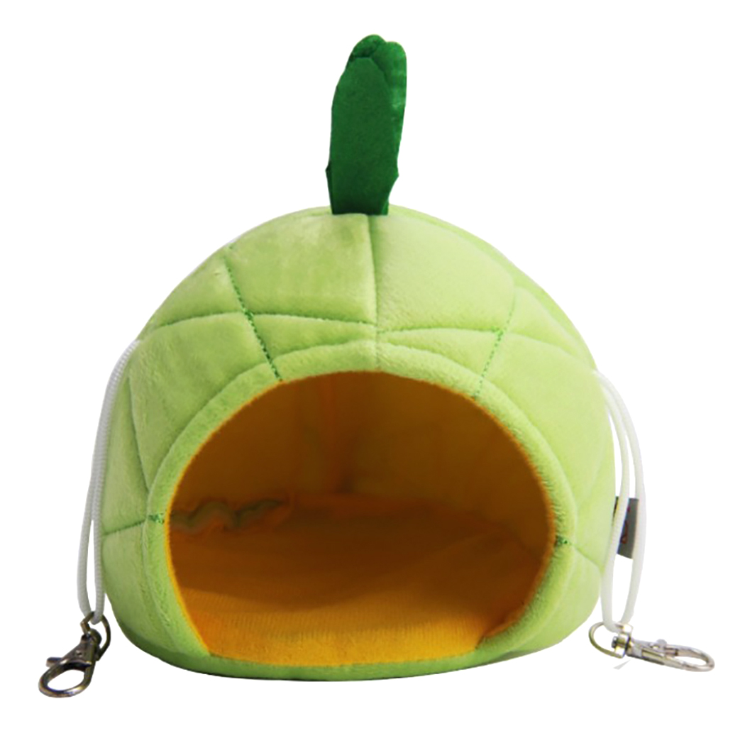 Pineapple Cartoon Warm Small Animal Bed Cute Hamster Hanging Bed House Warm Hedgehog Guinea Pig Bed For Small Breed: Green