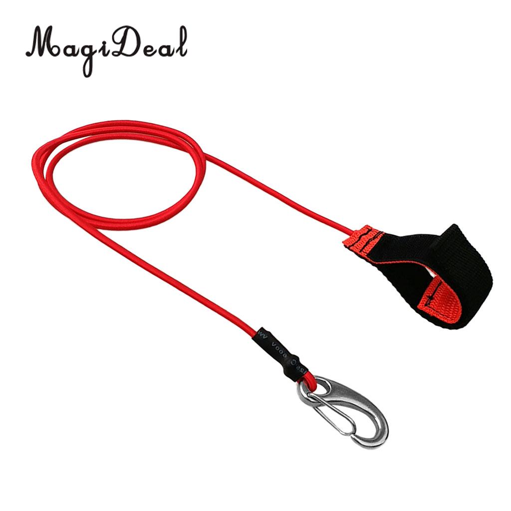 Canne à pêche élastique universelle, robuste, extensible, pour Kayak, canoë, laisse, corde de sécurité et mousqueton, accessoires d&#39;équipement: Red