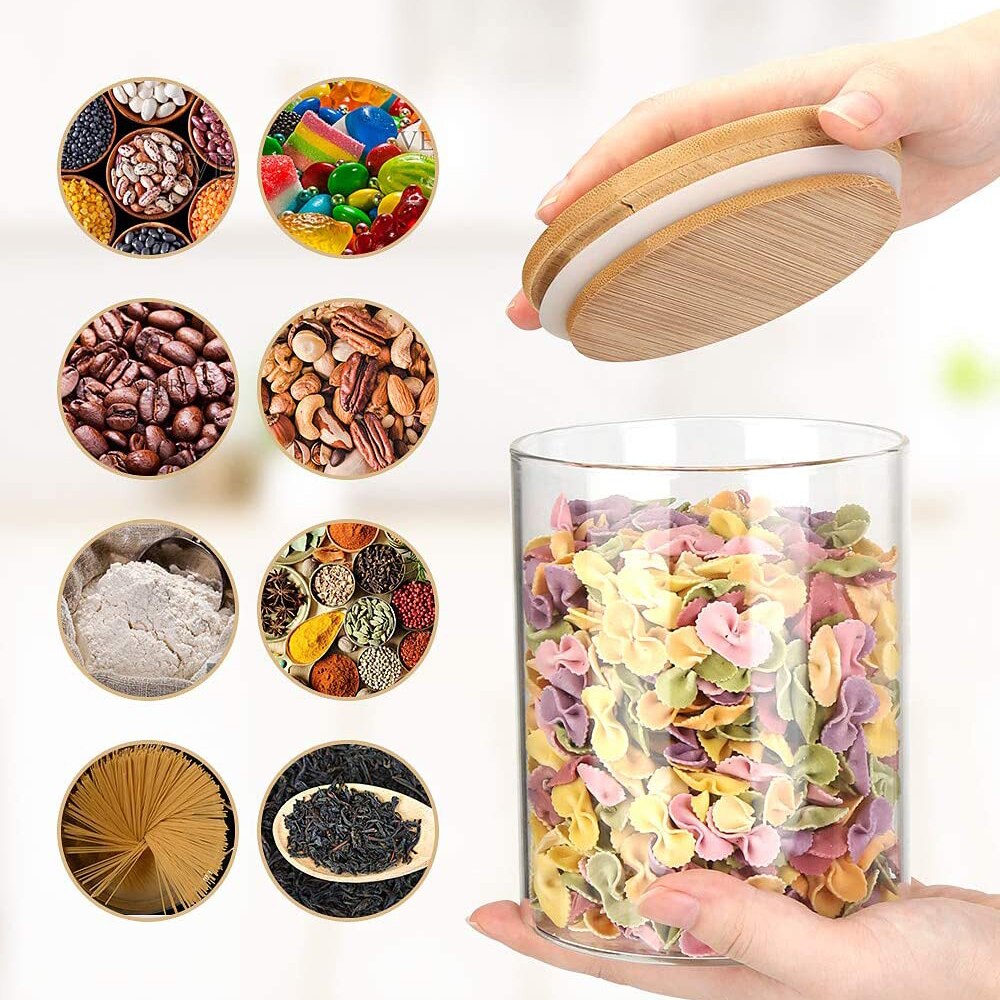 Bocaux de stockage en verre pour céréales en vrac, pour Spaghetti, farine, café, sucre, bocal à épices de cuisine scellé pour multi-céréales