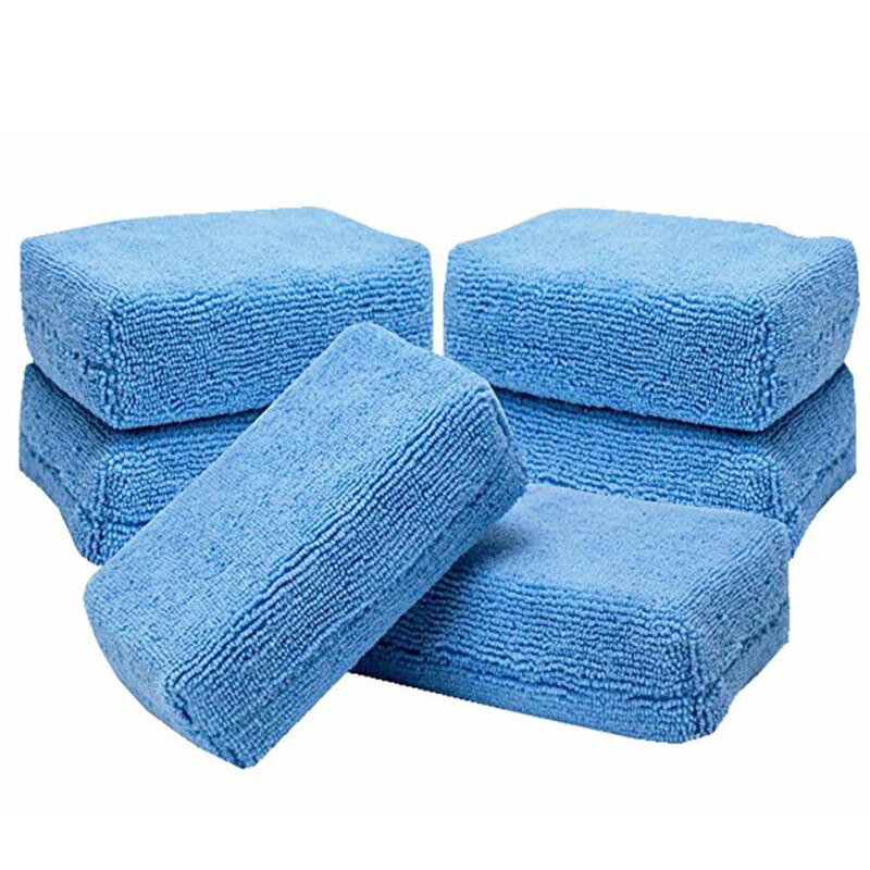 5x bil mikrofiber applikatorer svampe klude mikrofiber håndvoks polerpude 12 cmx 8cm