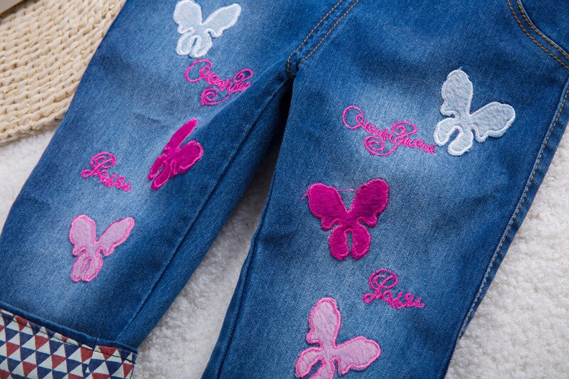 Bebé agujero roto pantalones niños niñas Correa ropa primavera otoño nueva niños cueva Jeans niños ropa