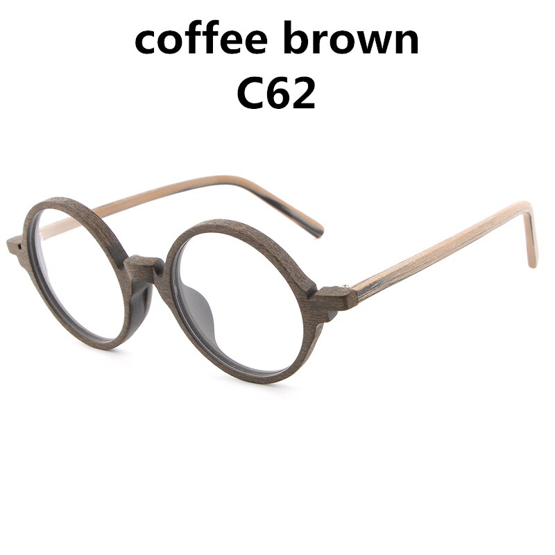 AZB retro drewniane oprawki okularów ramki okrągłe oprawki okularowe mężczyźni kobiety drewniane przezroczyste klosze oprawki robić okularów robić czytania HB024: C62