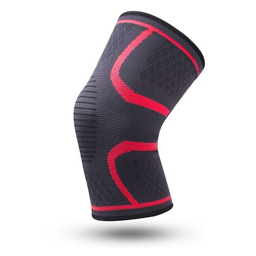 Sport Kompression Knie Brace Unterstützung Pad Schutz Arthritis Schmerzen Gym Protector Gestrickte Nylon Sport Kneepads Einzigen: Rot / XL