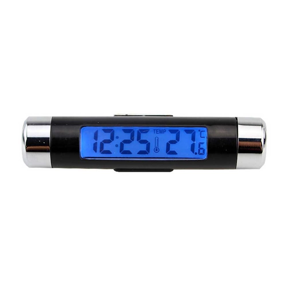 Auton lämpömittari valoisa kello auto ilman poistoaukolla elektroninen kello kaksi yhdessä taustavalon led -digitaalinäyttö