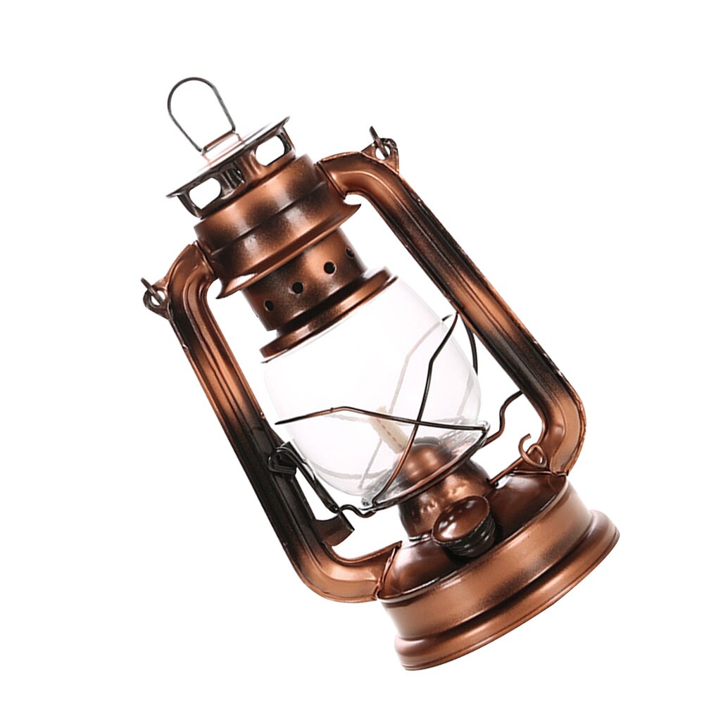 1pc fotogenlampa bärbar vintage järn nostalgisk oljelampa hängande lykta för camping bar pub