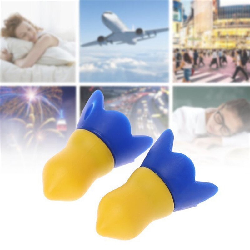1 Pair Silicone Noise Cancelling Hearing Protection Flight Earplugs Noise Cancelling Reusable Ear Plugs