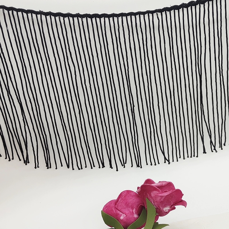 Flequillo con cuentas de 20 cm de ancho, todo corneta, 8 pulgadas de ancho, oro, plata, negro, rojo, blanco, verde, rosa, cuentas moradas: Negro